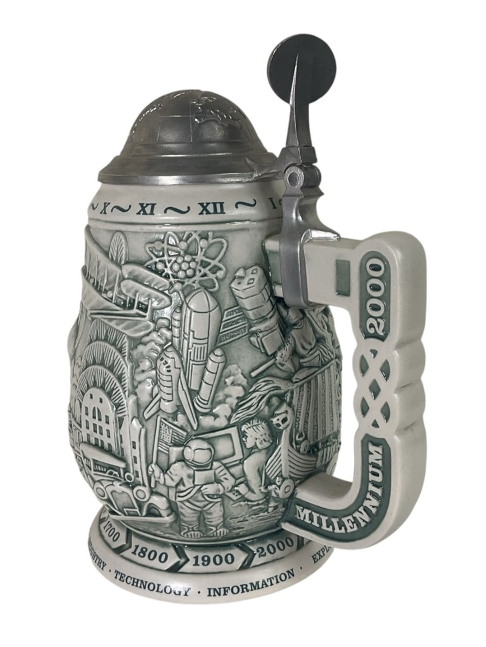 1999 AVON Millennium 1000 Years of History Lidded Collector's Stein Ceramarte - Picture 5 of 15